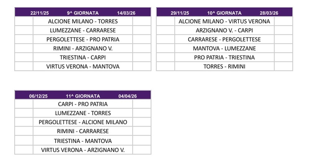 Calendario Primavera 3A