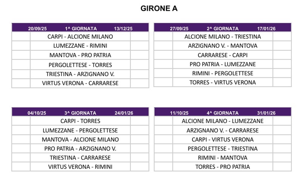 Calendario Primavera 3A